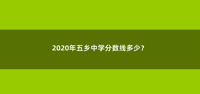 2020年五乡中学分数线多少?