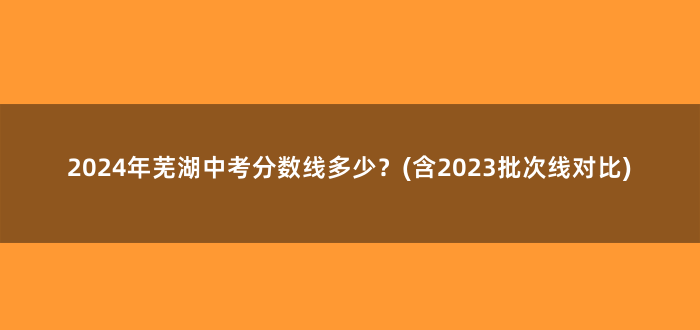 2024年芜湖中考分数线多少?(含2023批次线对比)