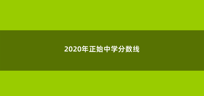 2020年正始中学分数线