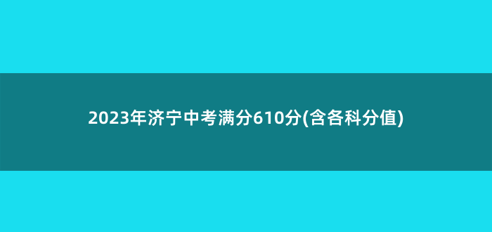 2023年济宁中考满分610分(含各科分值)