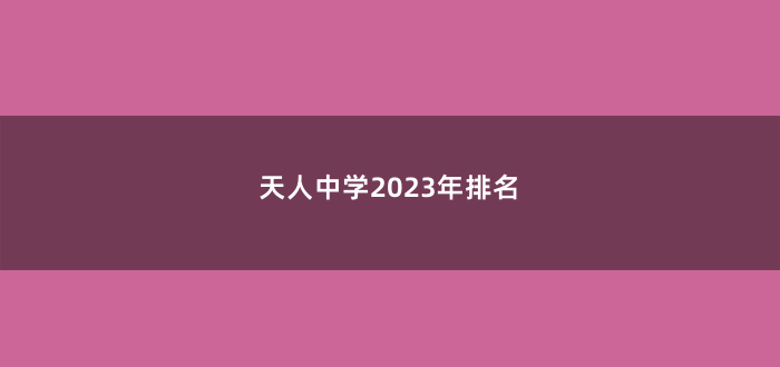 天人中学2023年排名